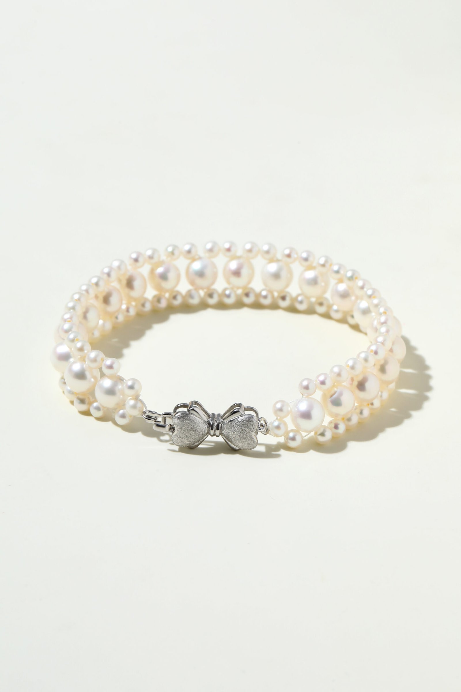 AK2A7249_1 Freshwater AK vintage woven bracelet with pure silver bow - Image 1